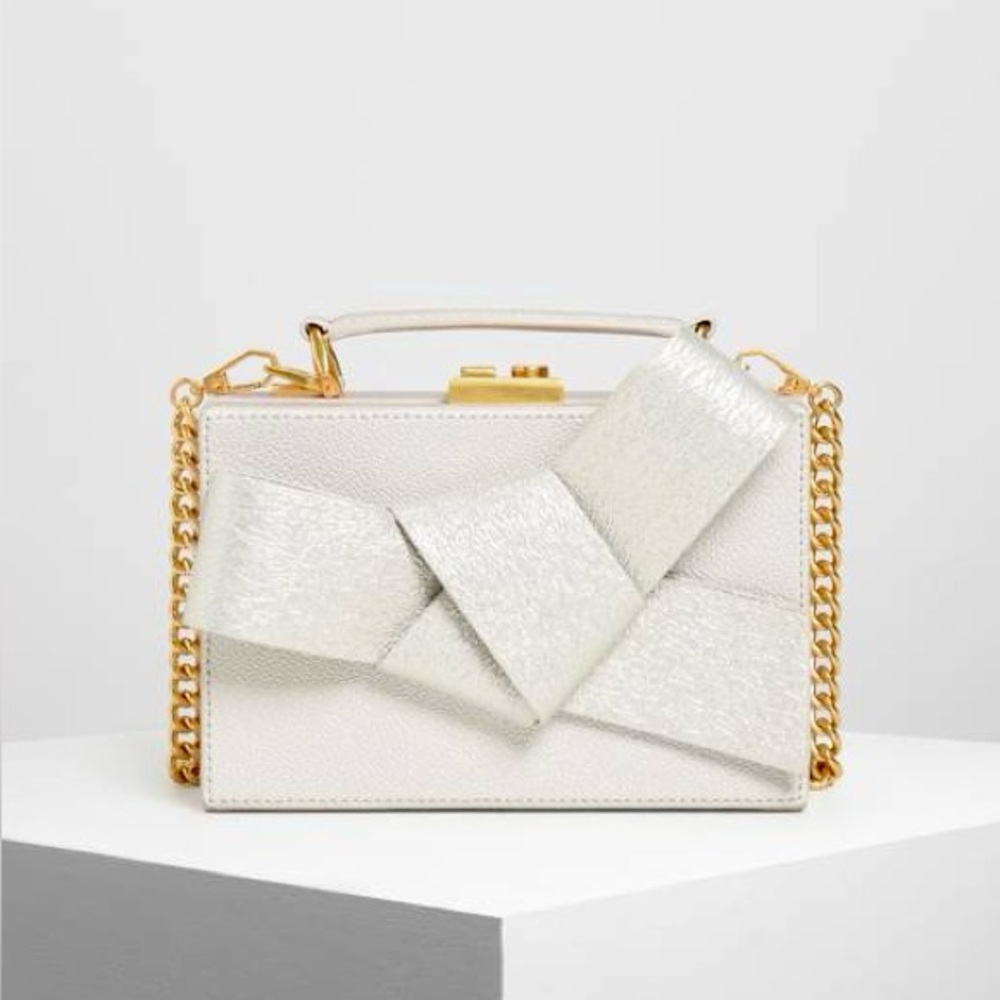 Charles & Keith Metallic Ribbon Top Handle Bag